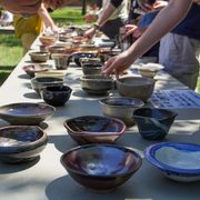 The annual Empty Bowls fundraiser in the Bald Spot.
