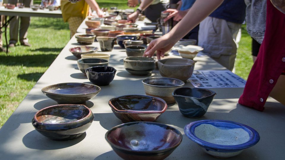 The annual Empty Bowls fundraiser in the Bald Spot.