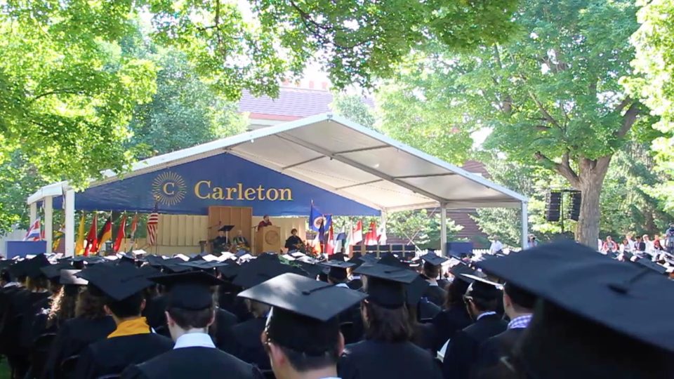 President Poskanzer addresses the Class of 2017 at their commencement ceremony.