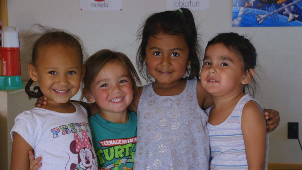Children at the Lakota Immersion Childcare at Pine Ridge, South Dakota.