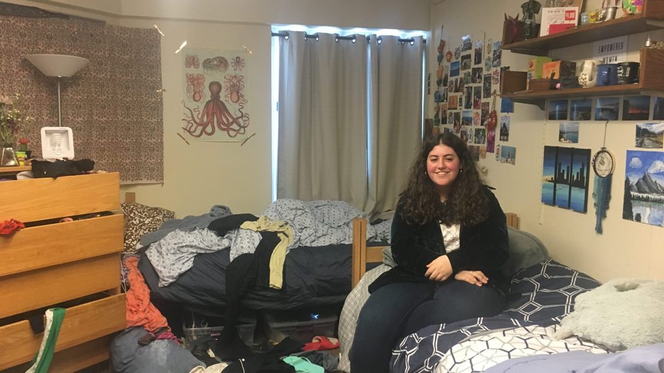 Here she is in her room!