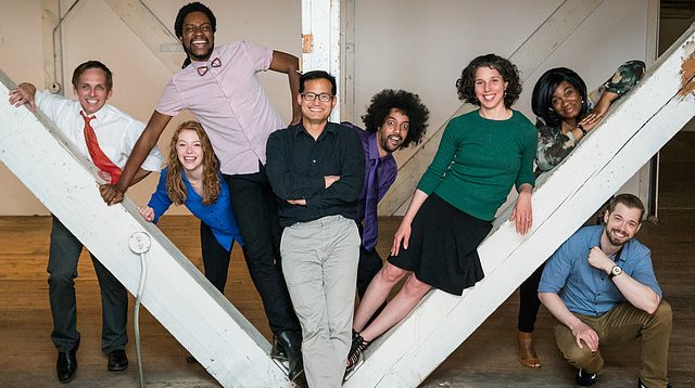 Image of members of the Theater of Public Policy improvisational group.
