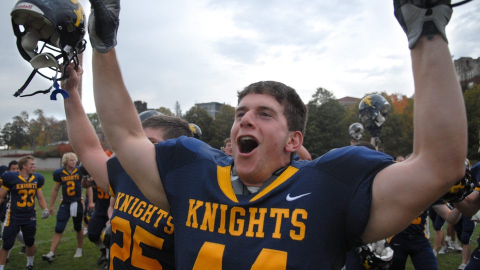 Dylan Gessner celebrates a victory