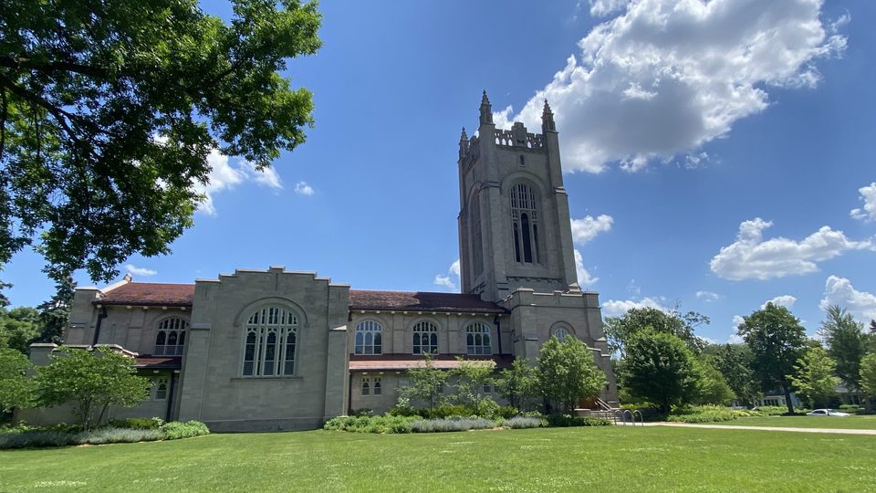 Skinner Chapel on a sunny summer day