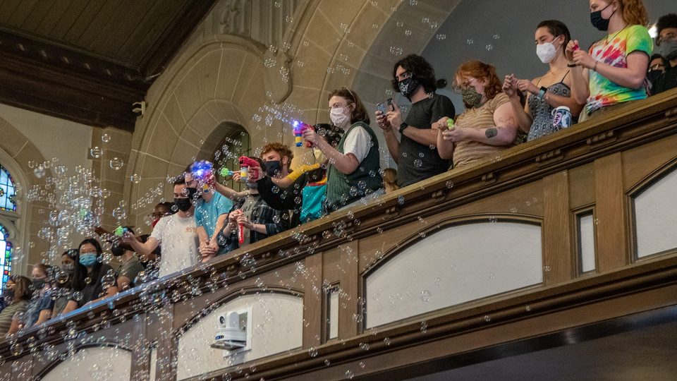 bubble brigade in skinner chapel