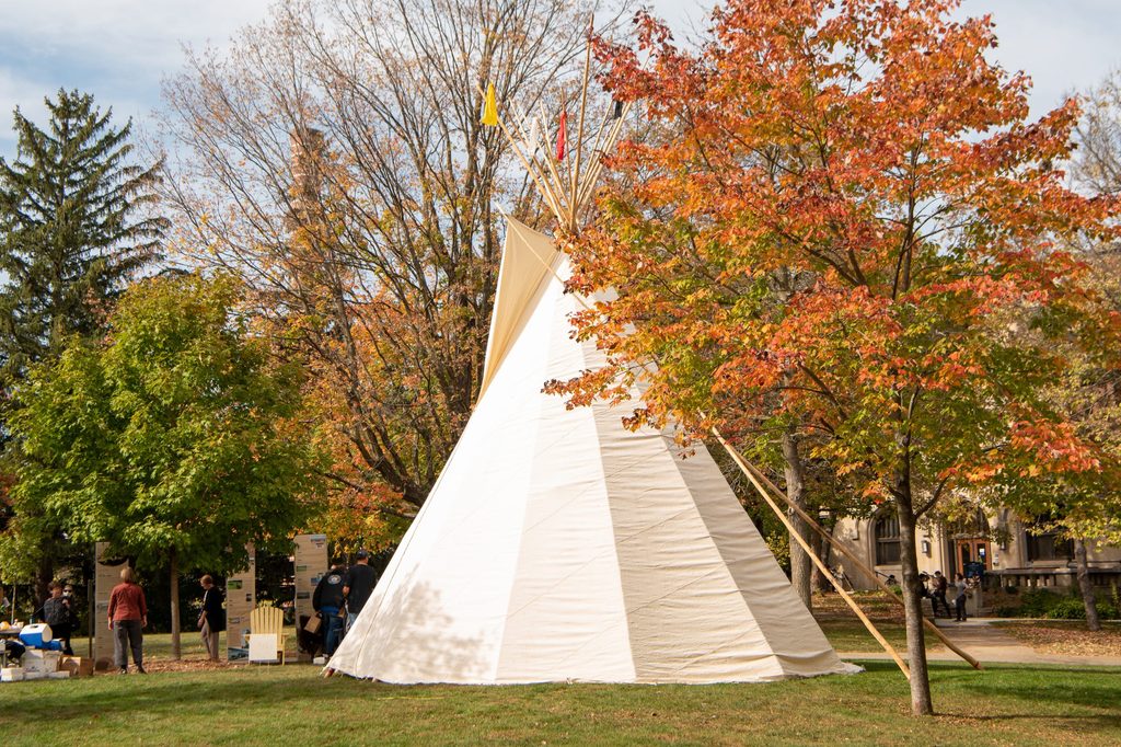 tipi set up near the Bald Spot