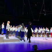 Wideshot of a Finnish women's choir concert