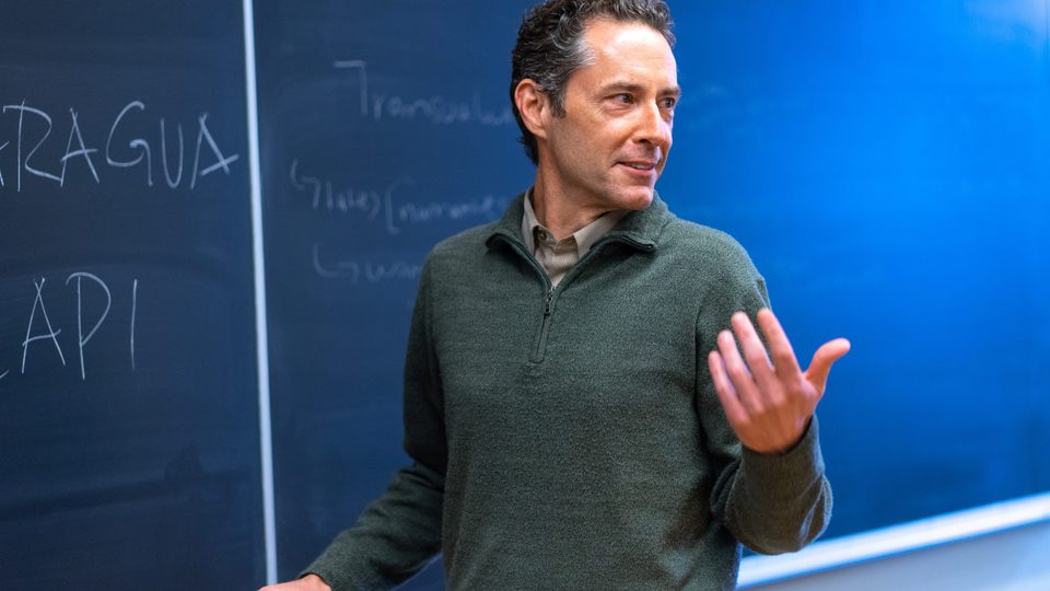 Candid photo of Professor David Tompkins teaching