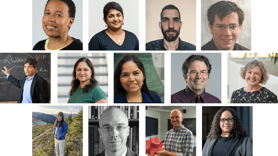 Collage of headshots of 13 professors promoted in 2022