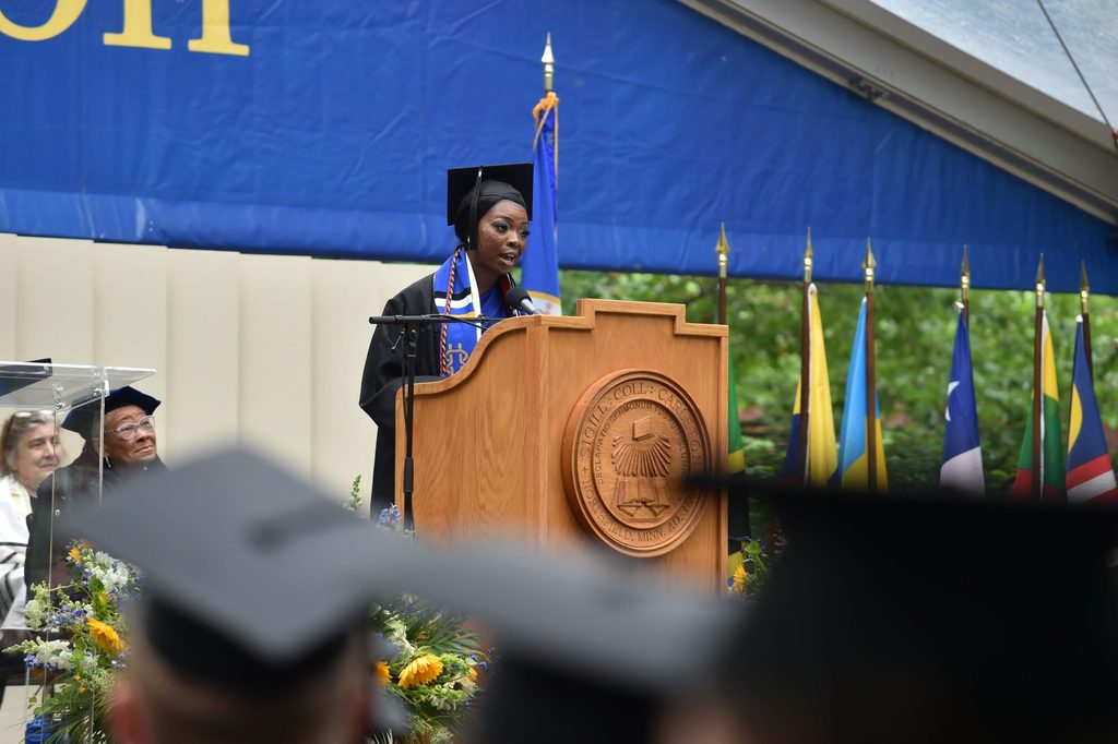 Folasade Orepo-Orjay '22 speaks at her commencement