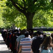 Students lining up for Honors Convocation 2022
