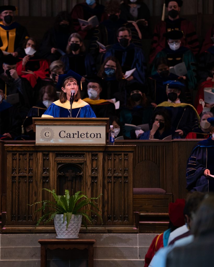 President Alison Byerly speaks at the 2022 Honors Convocation