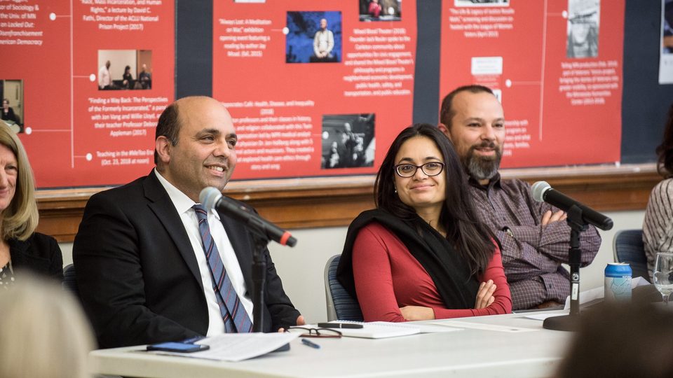 A panel of professors at the Humanities Center 10th Anniversary Celebration.