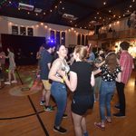 Katie Stoughton '20 and Julia Braulick '20 dance with friends at Last Chance Dance.