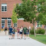 Students and families explore campus