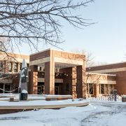 The Libe at an angle, with snow covering the ground.