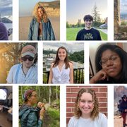 Collage of 13 photos of students.