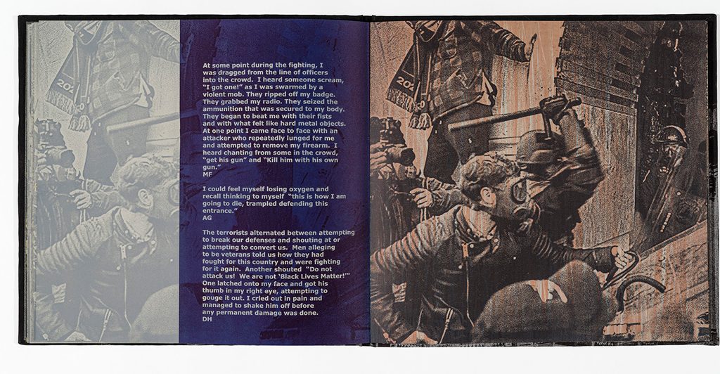 The artist's book "January 6," opened to page three.