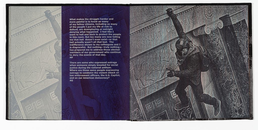 The artist's book "January 6," opened to page four.