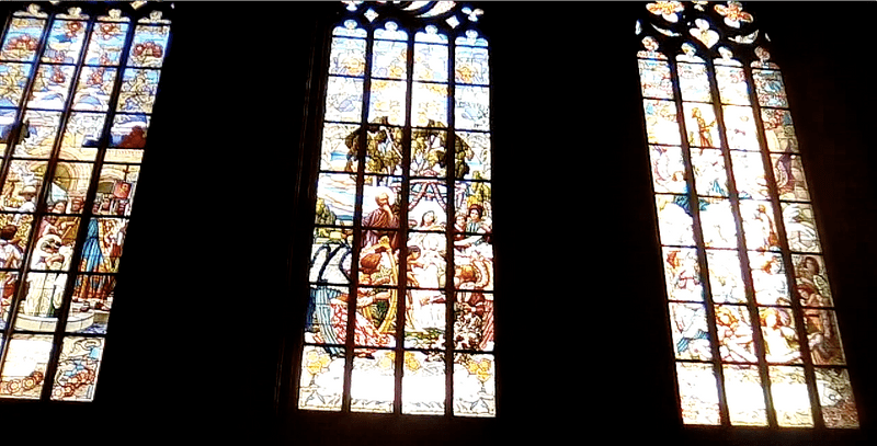 Illuminated stained glass windows