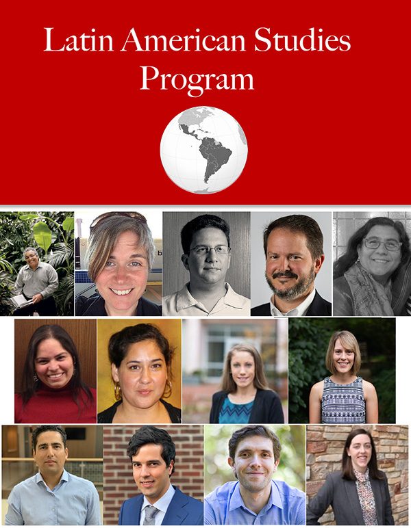 Thumbnail photos of faculty members beneath the words Latin American Studies Program
