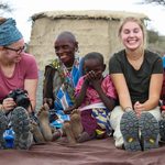 Laughing with a Maasai family