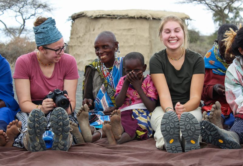 Laughing with a Maasai family