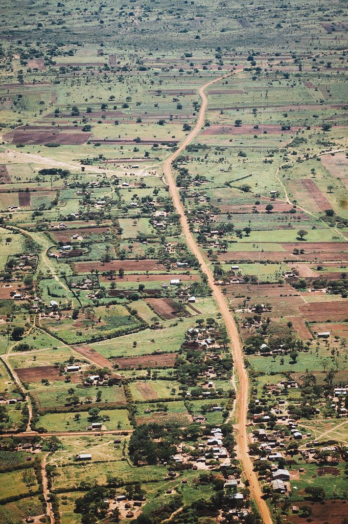 Aerial Shot of Tanzania village