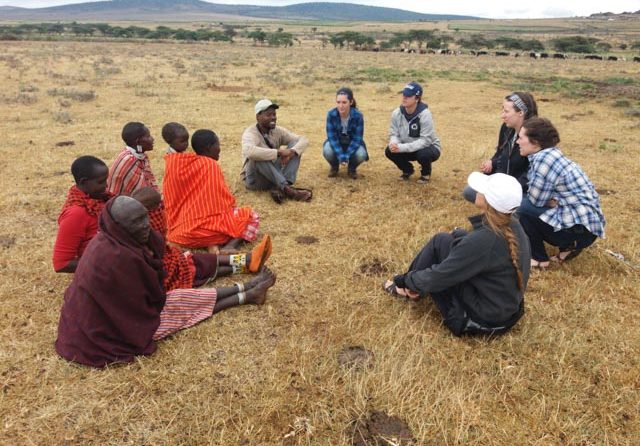 talking with Maasai women