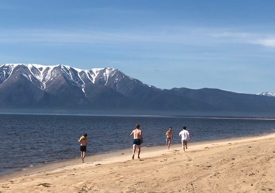 Carls open the beach season on Lake Baikal