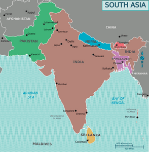 A map of South Asia