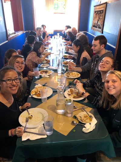 SOAN majors and faculty had lunch at Chaptai this January to welcome everyone back for winter term!