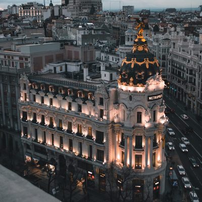 View of the Madrid Metropolis at Night