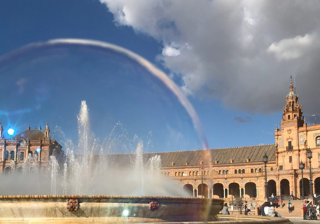 Bubbles and Fountains in Seville, Spain