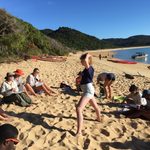 Student practice figure drawing on the golden beaches (Abel Tasman) - Winter 2017