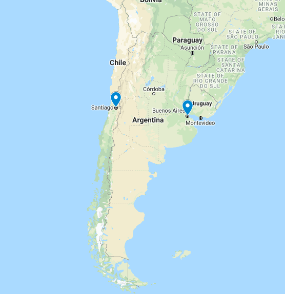 Chile-Argentina map