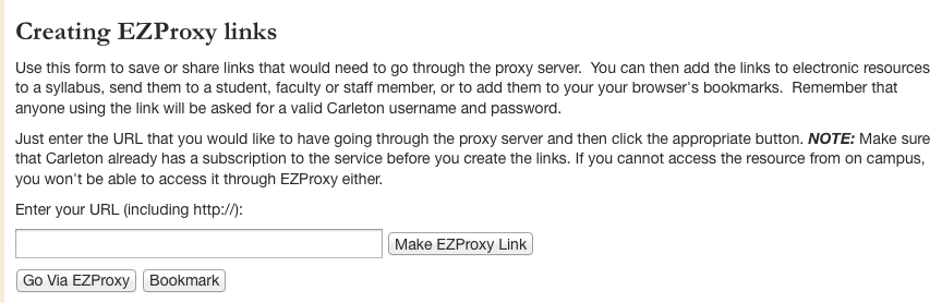 How to create EZProxy URLs.