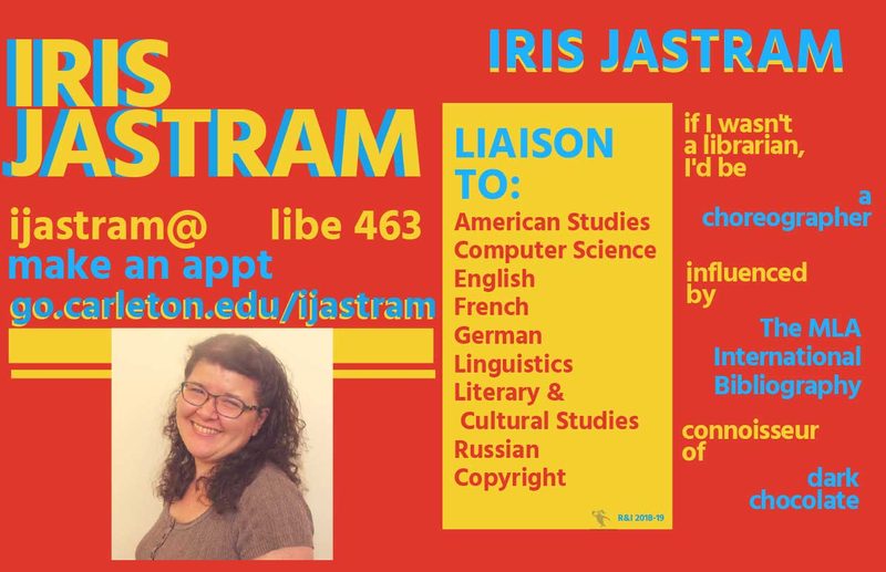 Iris Jastram's trading card, 2018-19