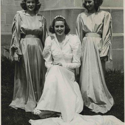 A May Queen (left) and attendants, 1940.