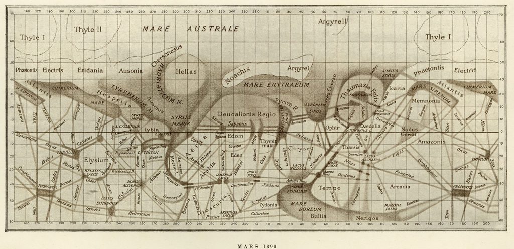 1890 illustration of mars