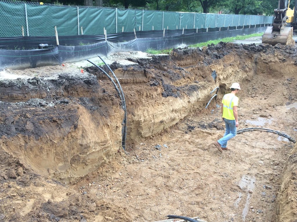 Each individual bore will be connected in this trench with a larger main-line.
