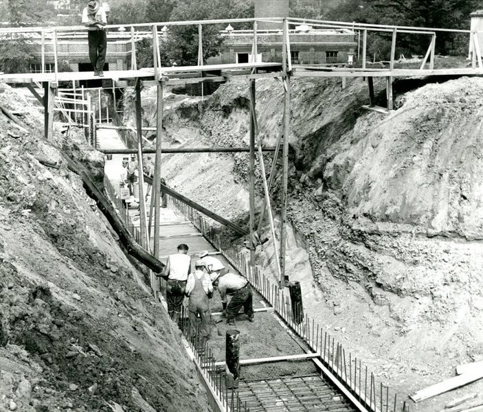 Steam tunnels under construction