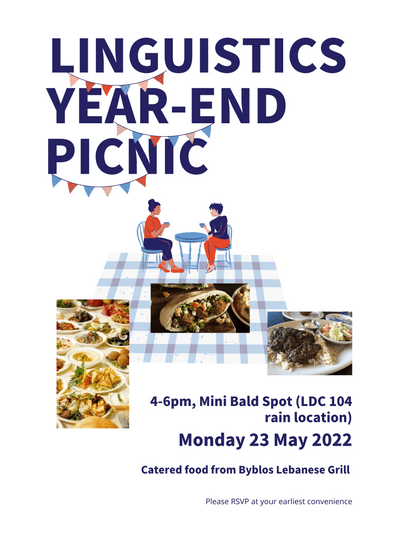 Linguistics year end picnic poster