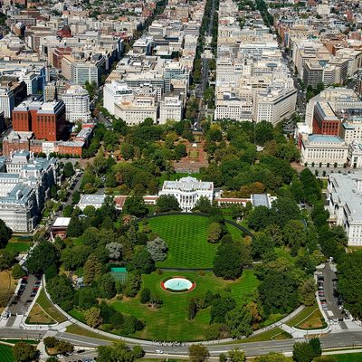 Aerial View of White House, Washington D.C.