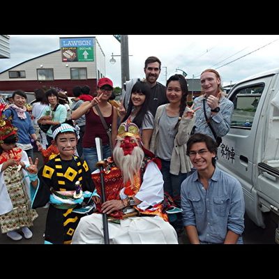 Kyle Schiller '17 attends a local festival during his fellowship in Japan.