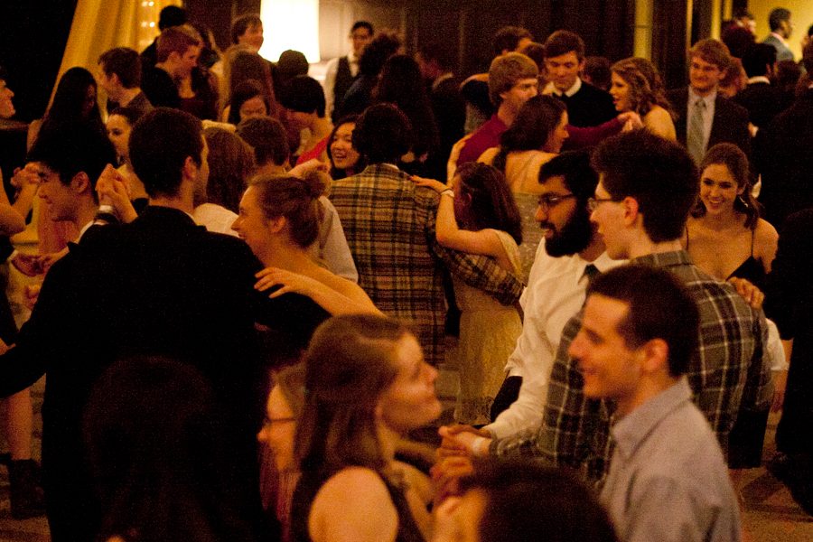 people dancing closely together at Midwinter ball 2015
