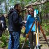 Students learning to map an excavation site in the 2017 section of Archaeology 246.