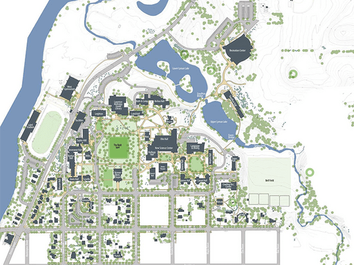 illustration of the Carleton campus for the campus circulation plan