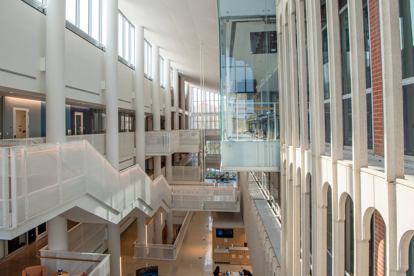An interior shot of a bright Olin Hall