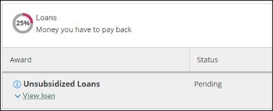 image showing where pending is located on loans page